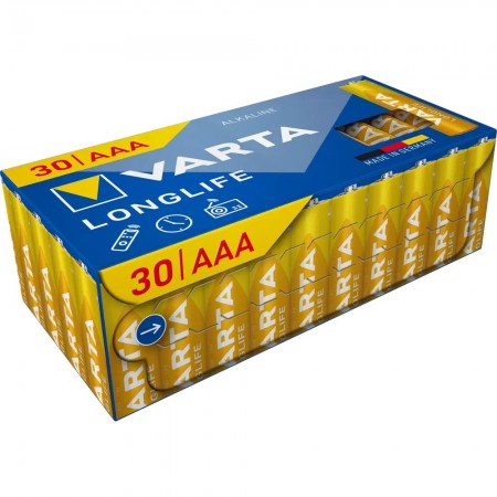 Varta AAA Longlife LR03 šarminės baterijos 30 vnt.